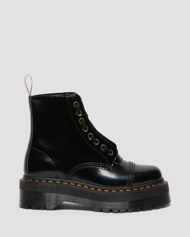 Dr Martens Vegan Sinclair Platform Støvler Dame Sort | DK 264OKI